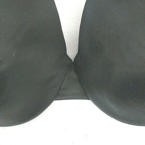 Cacique Lane Bryant Women Bra Smooth Satin Full Coverage Mesh U/W Sz 44DD Black - Picture 4 of 6